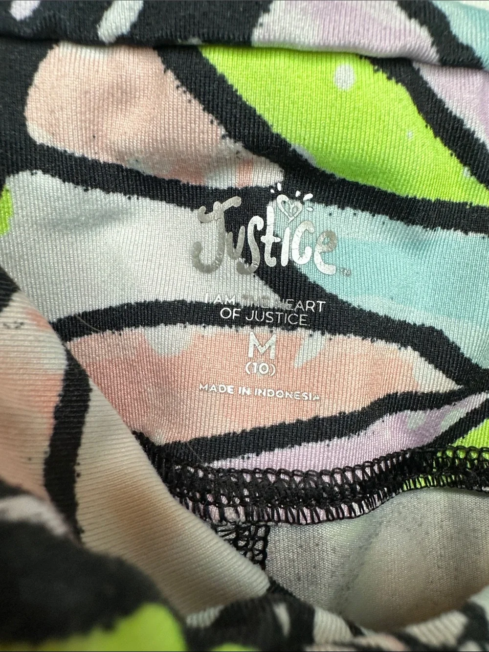 Justice Pastel Butterfly-Style Active Leggings in Black, Pink, Mint, Lime